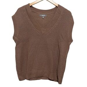 Marled Sweater Vest Brown Large